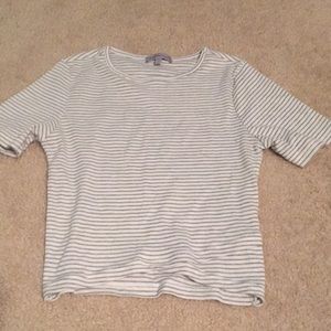 Gray and white stripped crop top